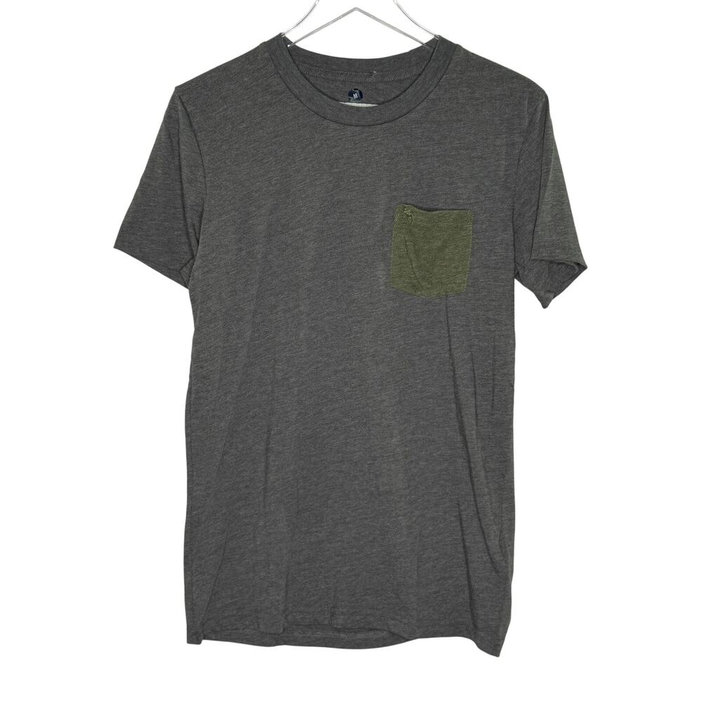 Abercrombie & Fitch Mens Pocket Tee M NEW Short Sleeve Two Tone Gray Green